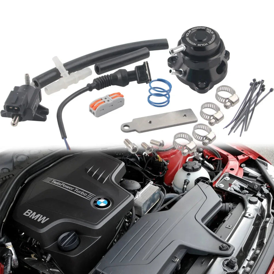Σετ Βαλβίδας Ατμόσφαιρας για BMW 135/235 F20/F21/F22/F23/F30/F31 Αλουμινίου Μαύρη Τύπου Πιστόνι Bolt-On Χωρίς Διάφραγμα