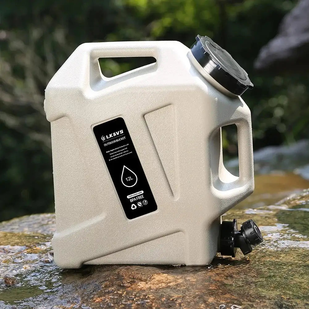 12L Drinking Water Bucket Leak-Proof Water Dispenser Carrier Large Capacity Water Storage Tank for Vehicle Car Camping