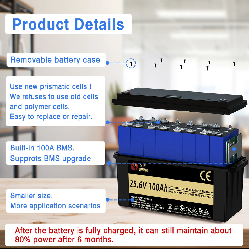 LiFePO4 baterijski paket 12V 100Ah za kampere, čamce i kombije s solarnim skladištem te opcijama 24V i 51.2V