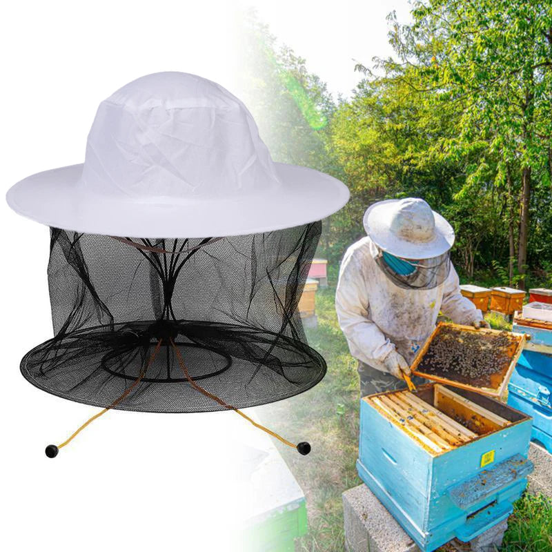 Beekeeping Protective Bee Hat Veil Combo &ndash; White Mesh