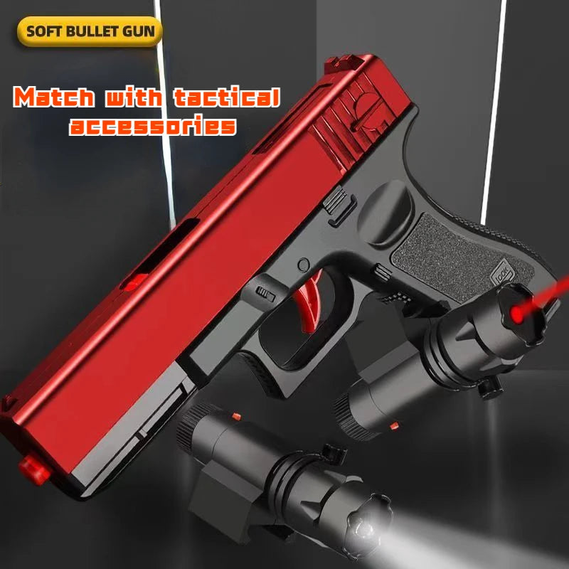 Laser-Equipped G17 Gel Ball Soft Bullet Toy Gun for Outdoor Sports - Ideal Children's Gift