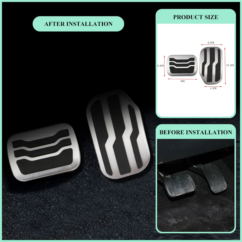 Pedals for Ford F-150 Raptor Stainless Steel Pedal Set With Rubber Anti-Slip Surface Durable Off Road Grip