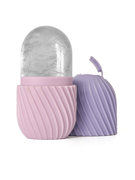 Ice Face Roller Beauty Massage Silicone Mold for Eye Puffiness &amp; Pore Reduction purple
