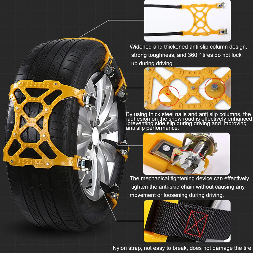 [3Pcs Snow Tire Chains] &ndash; Easy to Mount Emergency Traction