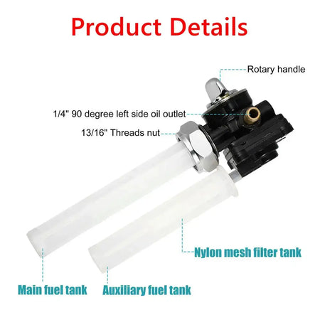 61338-94D Fuel Valve Petcock with Male Thread Fit for Harley FLST FXST FLT FXD 1995-2001 Motorcycle Parts by InterCyprus Trading Ltd
