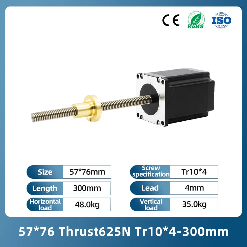UMOT High Precision 0.03mm Linear Stepper Motor NEMA 23 &ndash; Exceptional Accuracy and Performance CHINA / Provide 3D drawings / 57X76 625N T10X4-300