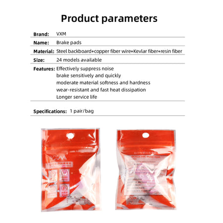 VXM Purple Polymetallic Disc Pad For Shimano B01S &ndash; Durable