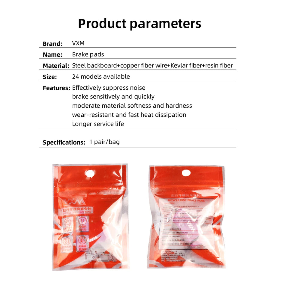 VXM Purple Polymetallic Disc Pad For Shimano B01S &ndash; Durable