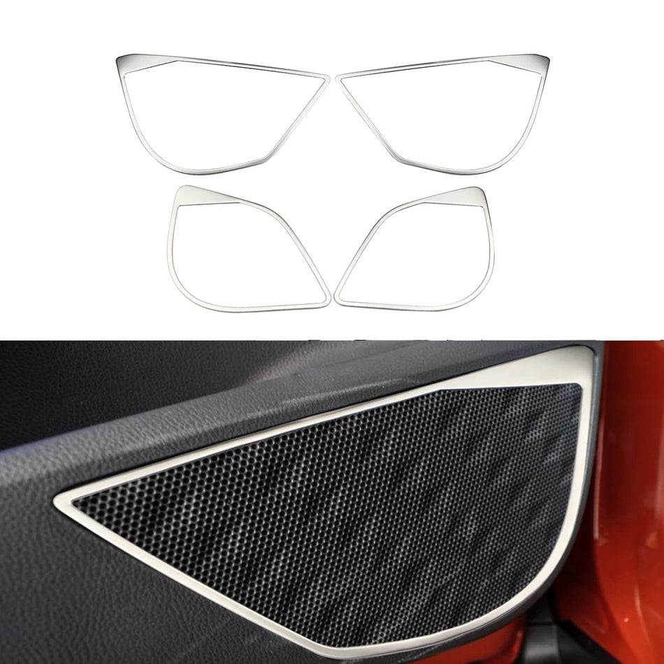 Toyota C-HR Car Door Speaker Covers ABS Trim, 4Pcs Silver Finish