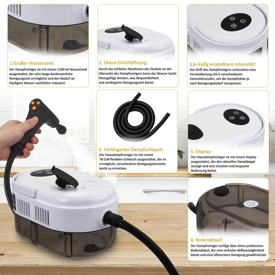 Korkeapaineinen höyrypuhdistin käsikäyttöinen moppi sterilointi