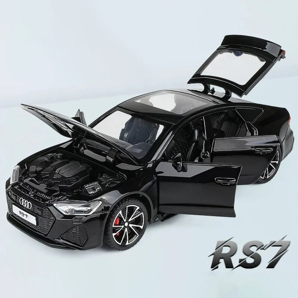 1:32 Diecast zlitinski avtomobilski model RS7 RS6 z odprtimi vrati in krmiljenjem sprednjih koles