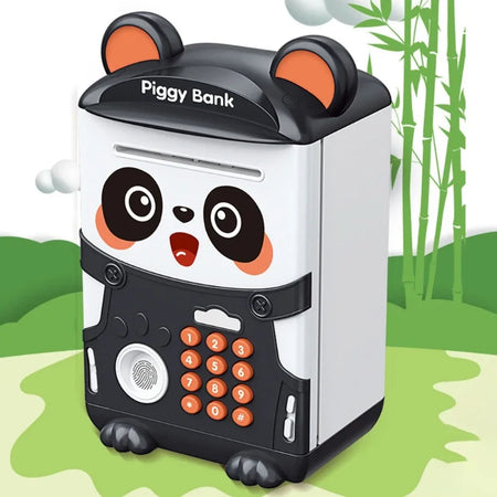 Piggy Bank Cartoon Panda - Password And Fingerprint Access