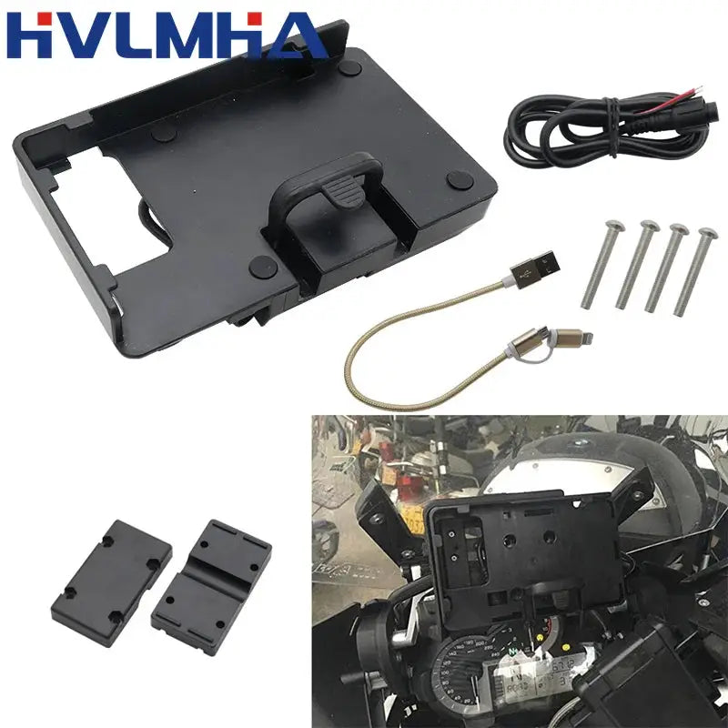 R1250GS Adventure Phone Holder For BMW R1200GS Adv GS1200 GS1250 LC F700GS F800GS Supporter Navigation USB Charger Stand Bracket by InterCyprus Trading Ltd