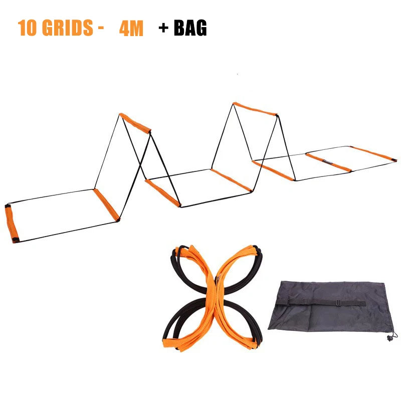 Dual-Purpose Agility Ladder for Speed and Coordination Training Orange-10