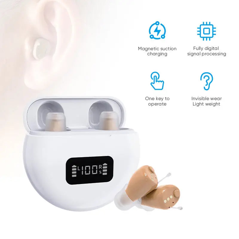 MUOXI 2025 CIC 10 Rechargeable Hearing Aid - Invisible skin A pair