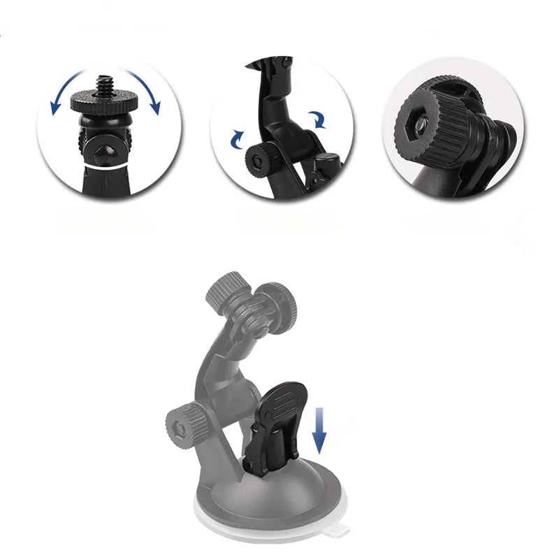 Suction Cup Camera Car Mount for GoPro, DJI Osmo &amp; Smartphones