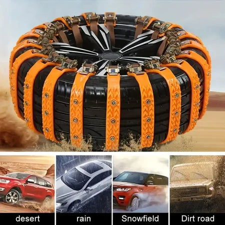 Winter Car Anti-Skid Snow Chains &ndash; 360 Degree Traction