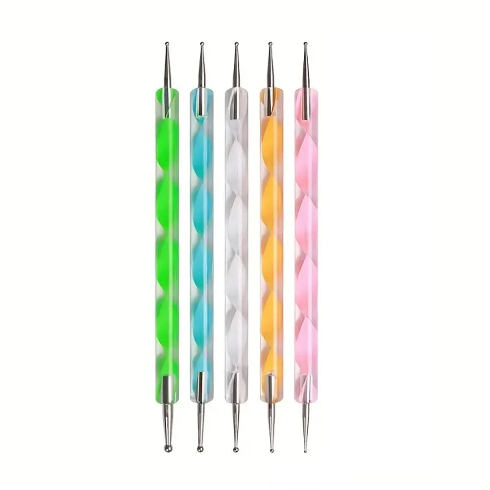 YIKOOLIN 5Pcs Dotting Pen Tool Nail Art Kit &ndash; 2 Way Dotting Dotting Pen-5Pcs