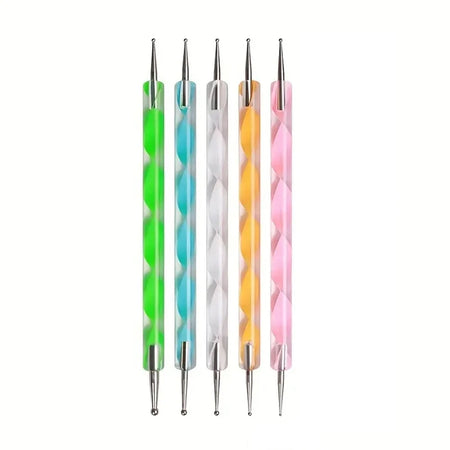 YIKOOLIN 5Pcs Dotting Pen Tool Nail Art Kit &ndash; 2 Way Dotting Dotting Pen-5Pcs