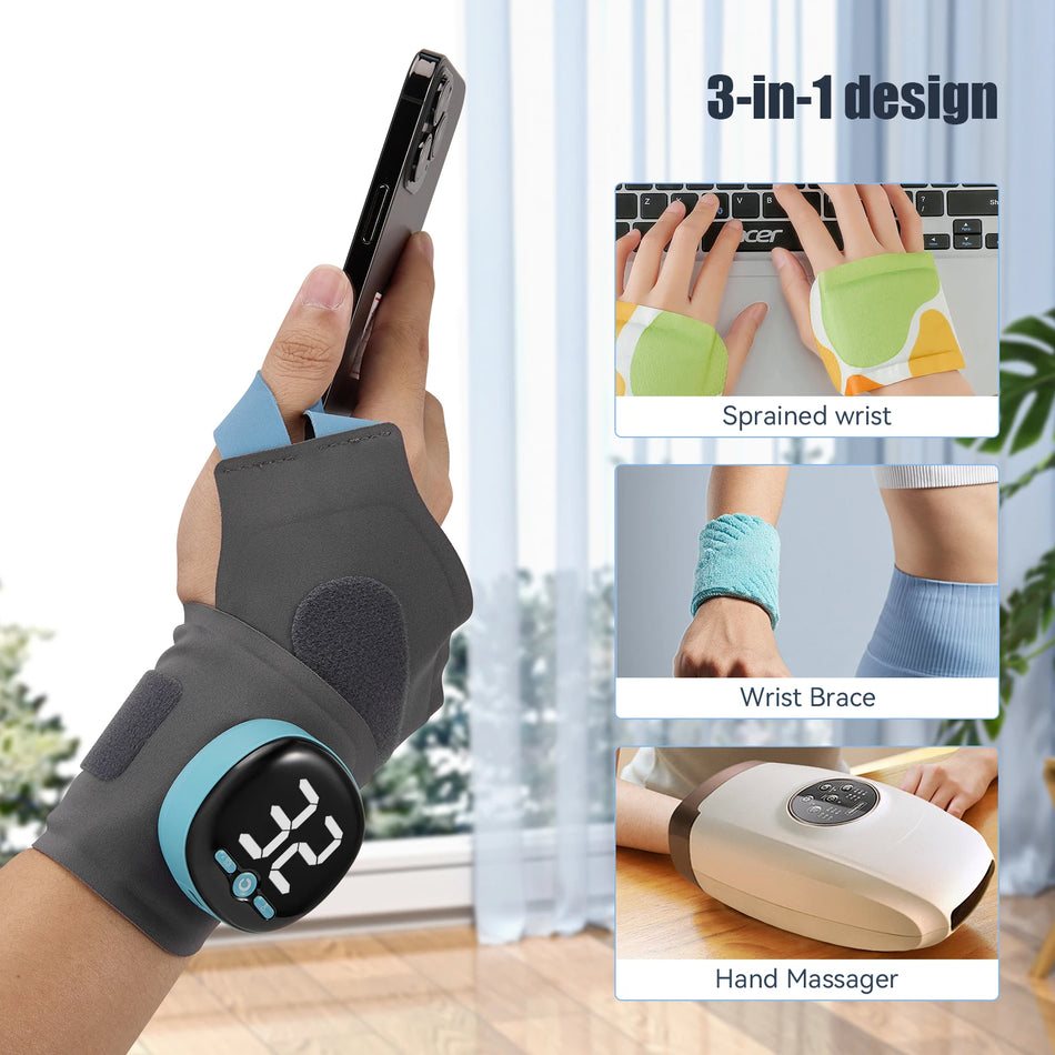 Trådlös EMS Smärtlindrande Handledsmassagerare Med Värmeskydd