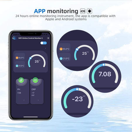 3 In1 WiFi PH ORP Temp Meter Water Tester - App Control