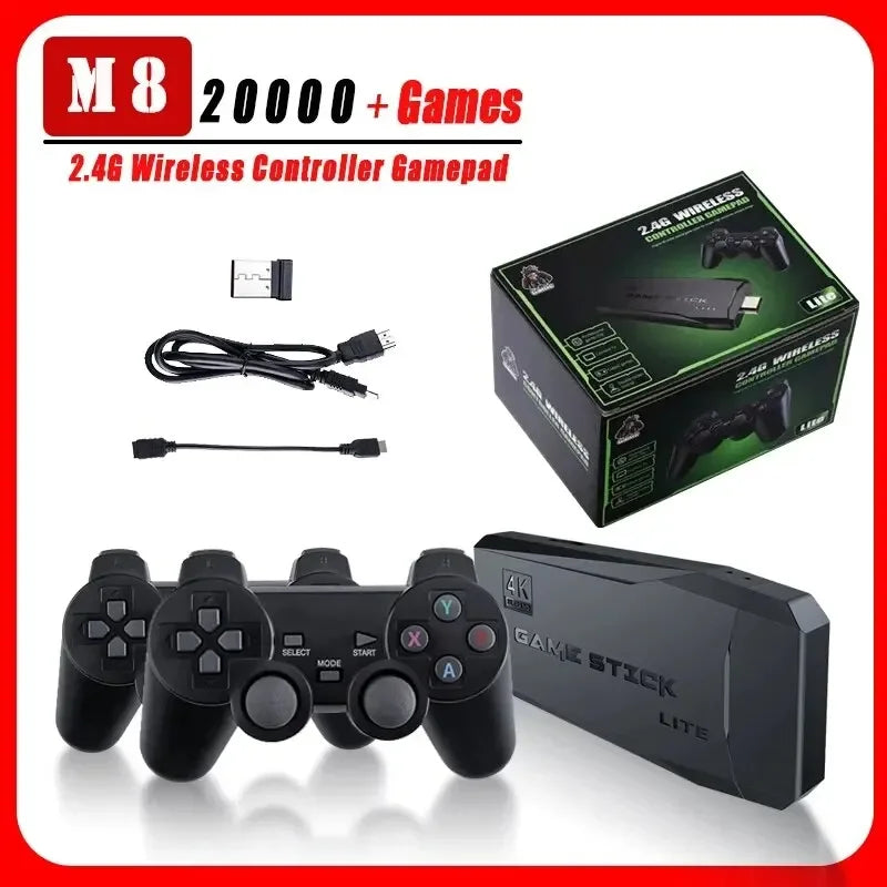 M8 4K HD Game Console with 20000+ Games &amp; Dual Wireless Controllers 32G / c n