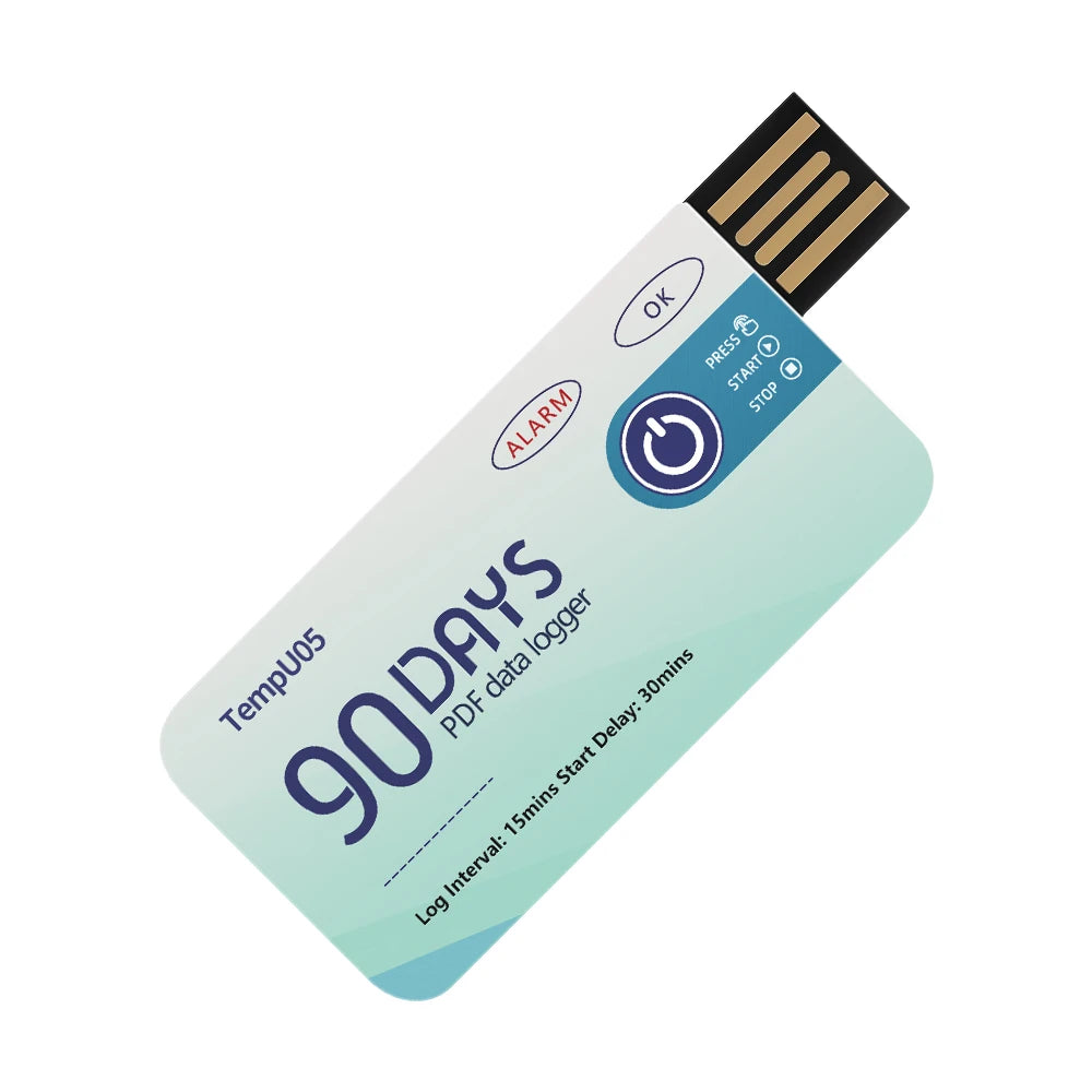 10000 Points USB Temperature Data Logger &ndash; PDF Report 90 days