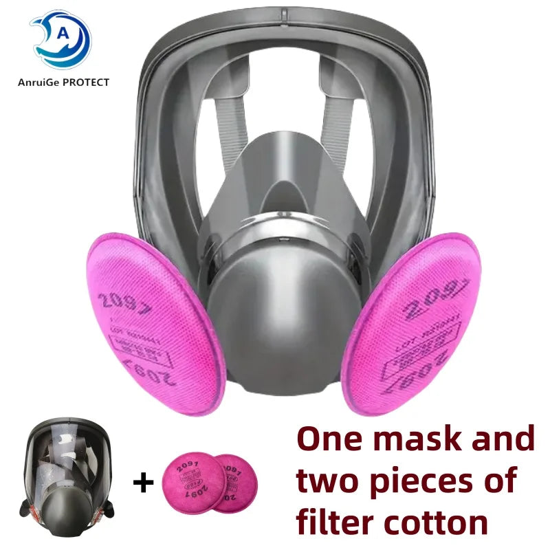 Anti-Fog 6800 Gas Mask &ndash; Full Face Respirator with Formaldehyde Protection 3in1