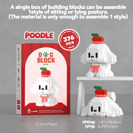 Cute Dog Building Blocks Set &ndash; Ideal Table Decor Gift POODEL