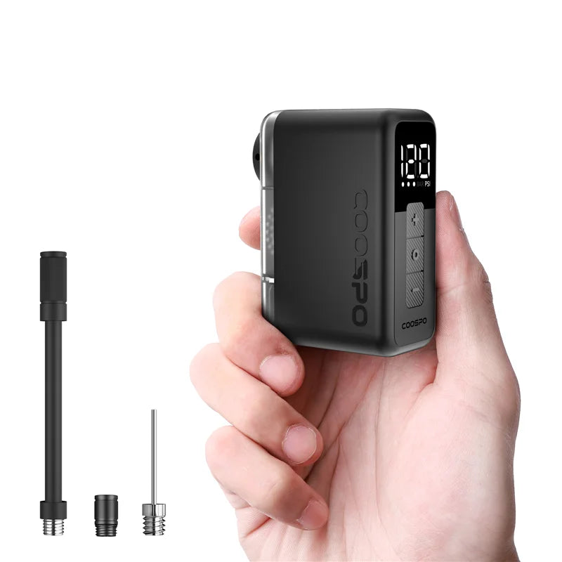 COOSPO X1 Bike Pump With Digital Display, 120 PSI Portable Electric Inflator For Schrader And Presta