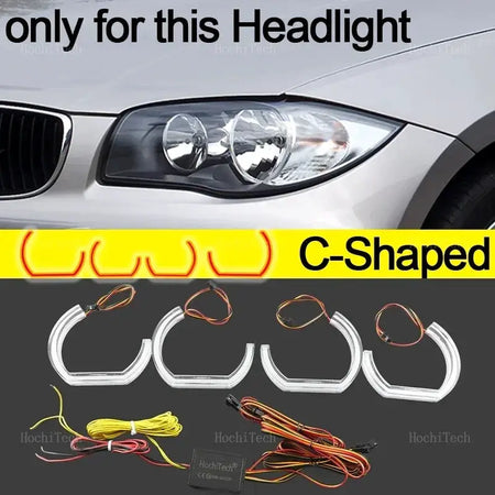 For BMW 1 Series E81 E82 E87 E88 2004-2013 RGB colorful Dynamic light Angel Eyes Rings Led APP control Turn signal Light by InterCyprus Trading Ltd