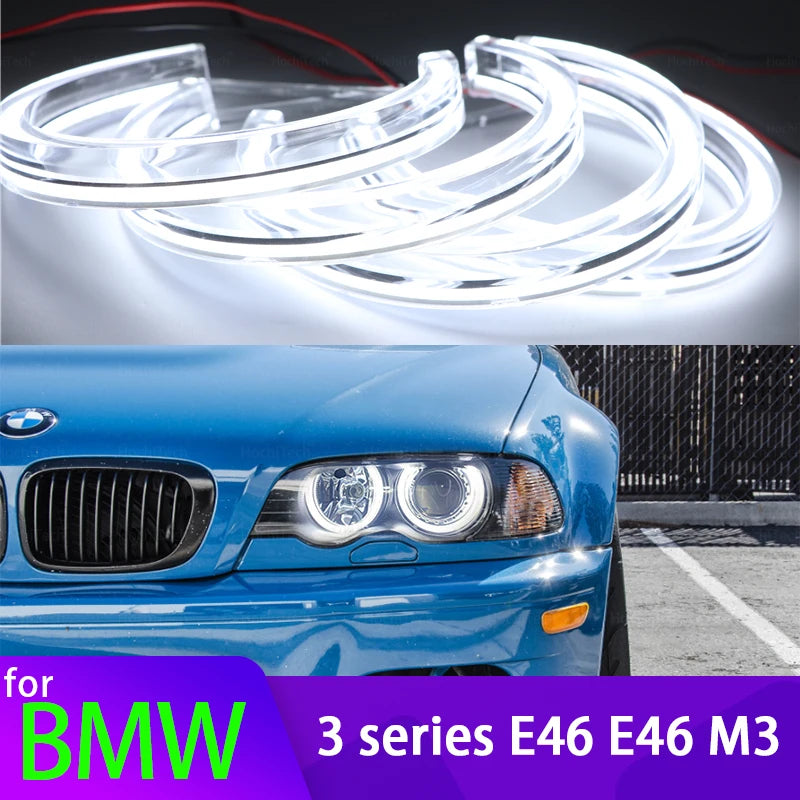 LED Angel Eye Φωτισμός Για BMW 3 Series E46 6000K Λευκό Κρυστάλλινο Δαχτυλίδι