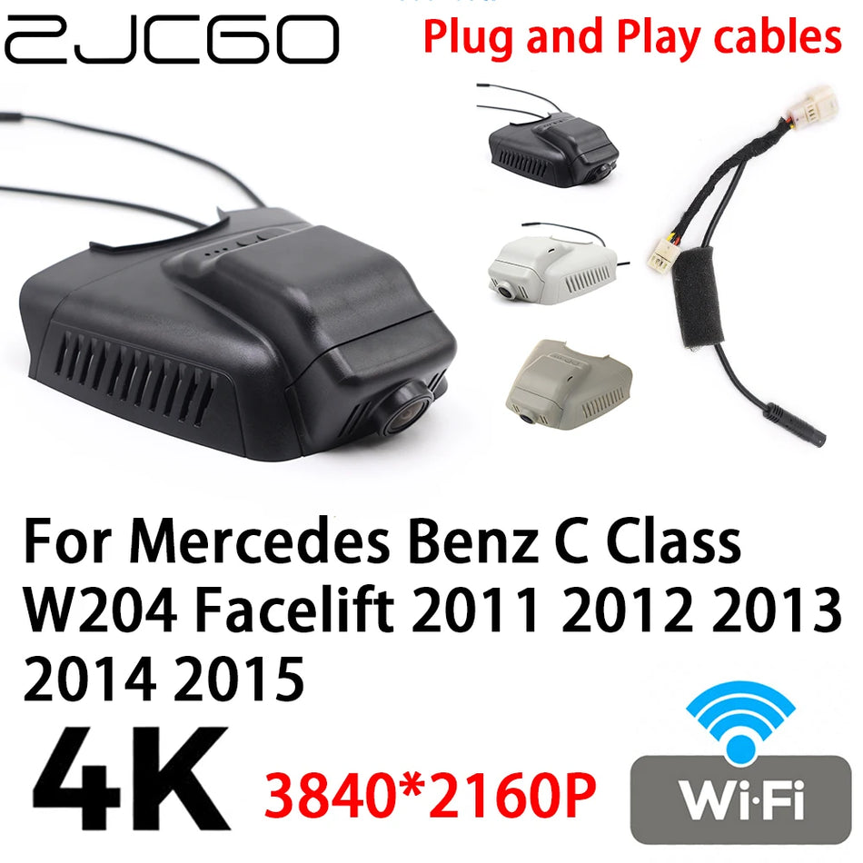 Dash Cam DVR 4K 2160p Plug and Play pro Mercedes-Benz C-Class W204 Facelift 2011-2015