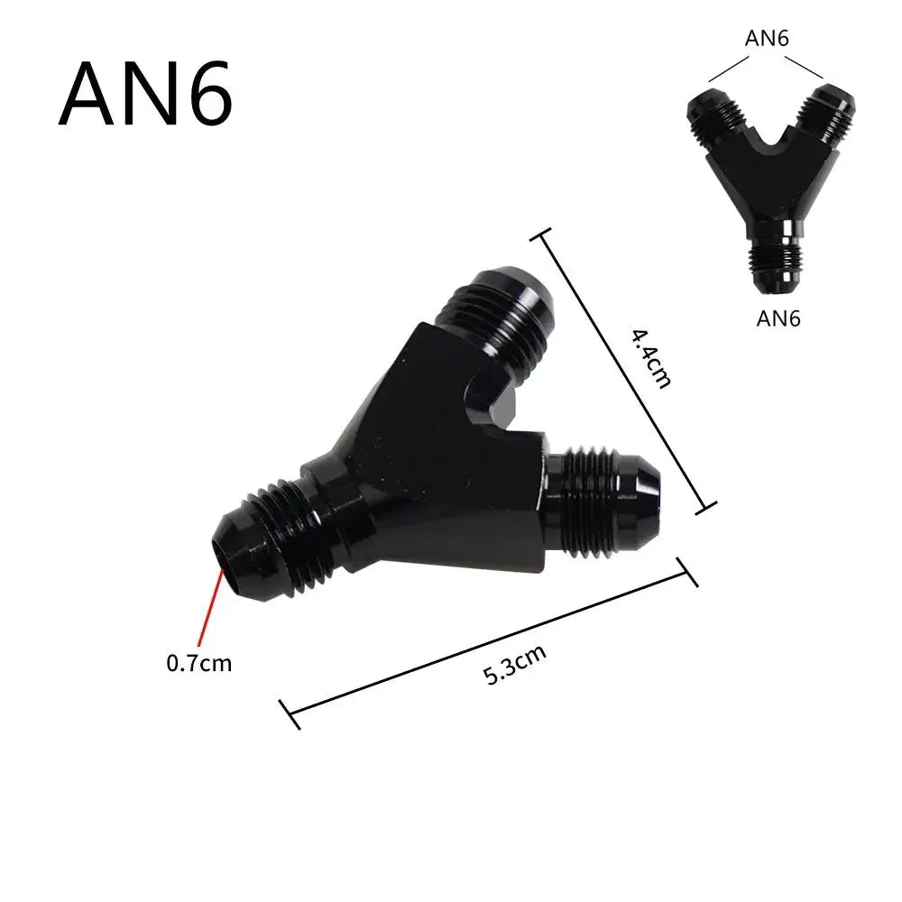 High Quality AN4 AN6 AN8 AN10 Y Adapter Block Male Thread Fuel Hose Fitting Adapters Tee Oil Pipe Joint Universal Aluminium by InterCyprus Trading Ltd