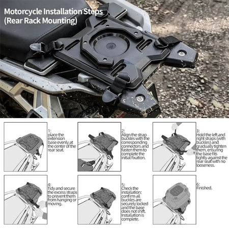 Rhinowalk Motorcycle Magnetic Bag Expansion Base For MJX2011 Back Seat Tail Saddle Extended Installation not for Tank Bag Mount by InterCyprus Trading Ltd