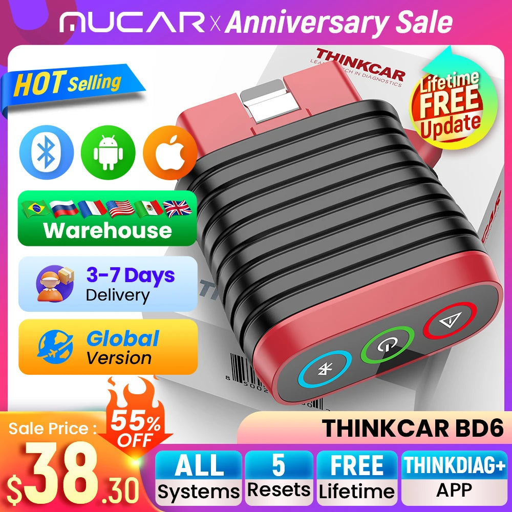 MUCAR THINKCAR BD6 Bluetooth Scanner &ndash; Full System Scan
