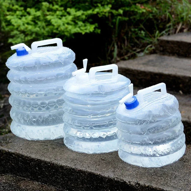 Foldable PE Water Bag For Camping With Carry Handle 5L 10L 15L