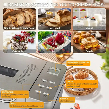 220V Fully Automatic 650W Bread Maker Dough Fermentation