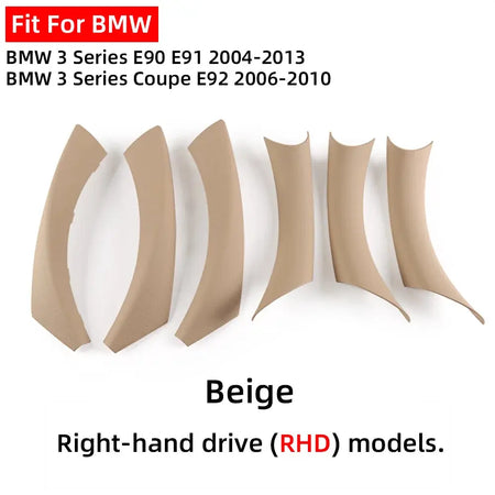 For BMW 3 Series E90 E91 E92 2004-2013 Beige Black LHD RHD Easy Installation Left Right Inner Door Handle Cover ABS by InterCyprus Trading Ltd