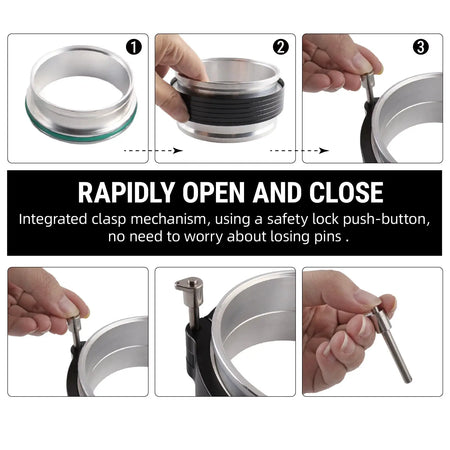 PIKBUK 2.0" 2.5" 3.0" 3.5" 4.0" Clamp System Assembly Exhaust V-band Clamp Quick Clamp Aluminium For Turbo / Intercooler Pipe by InterCyprus Trading Ltd