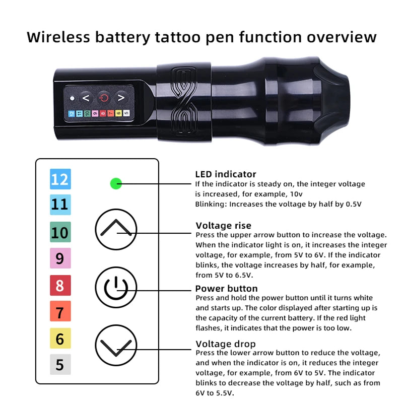 EXO Wireless Tattoo Machine &ndash; Battery Powered Rotary Pen