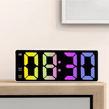 NieNie Dual Alarm LED Clock with Voice Control and Temperature Display