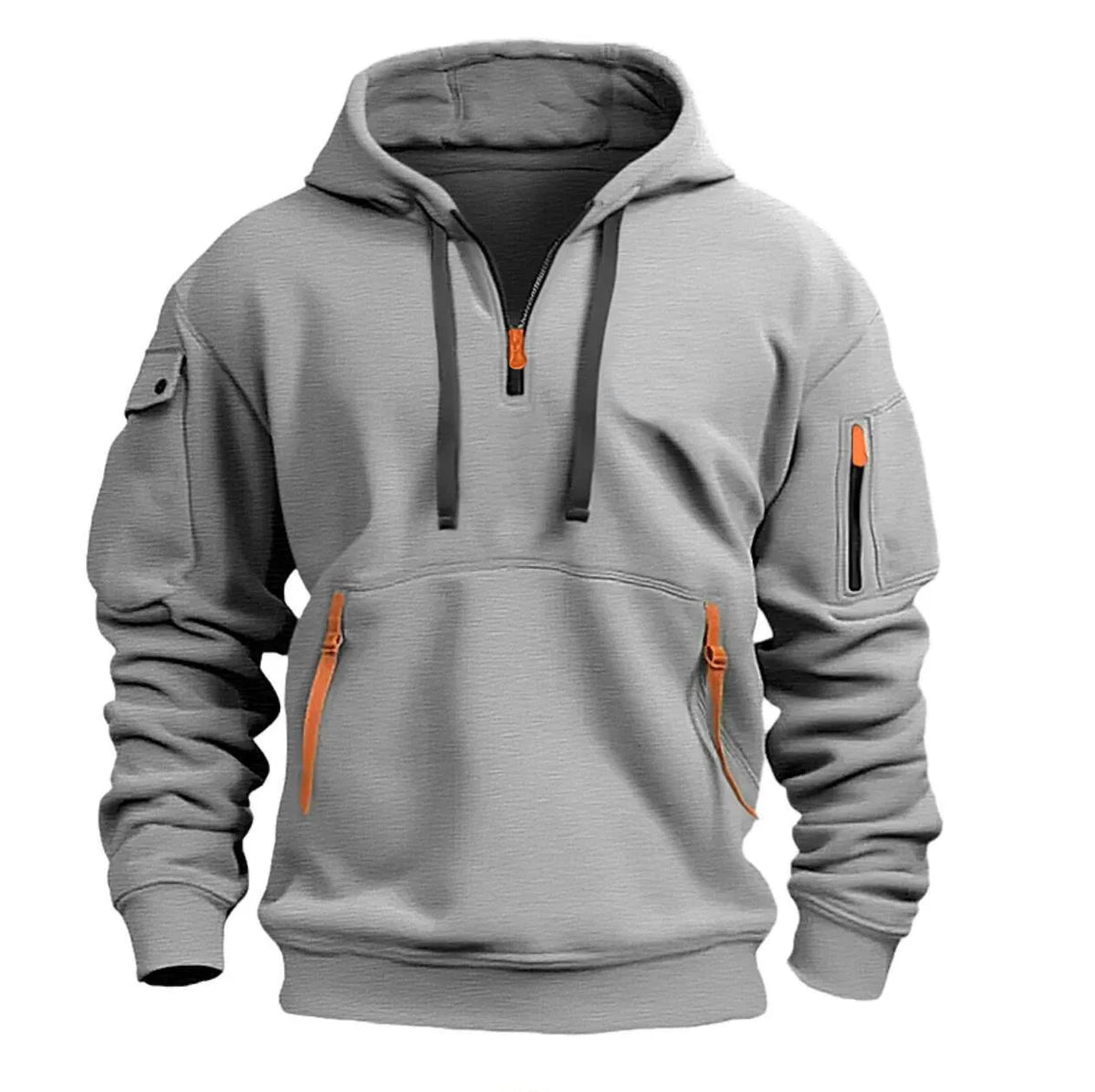 Biy 2024  Dropped Shoulder Hooded Sweatshirt Men's Women's Plus Size Loose Pullover Fashion Sweatshirt Light gray / CHINA / M