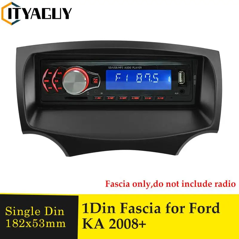 Fascia One Din per Ford KA 2008+, telaio stereo per auto in plastica ABS compatibile con radio 1 DIN