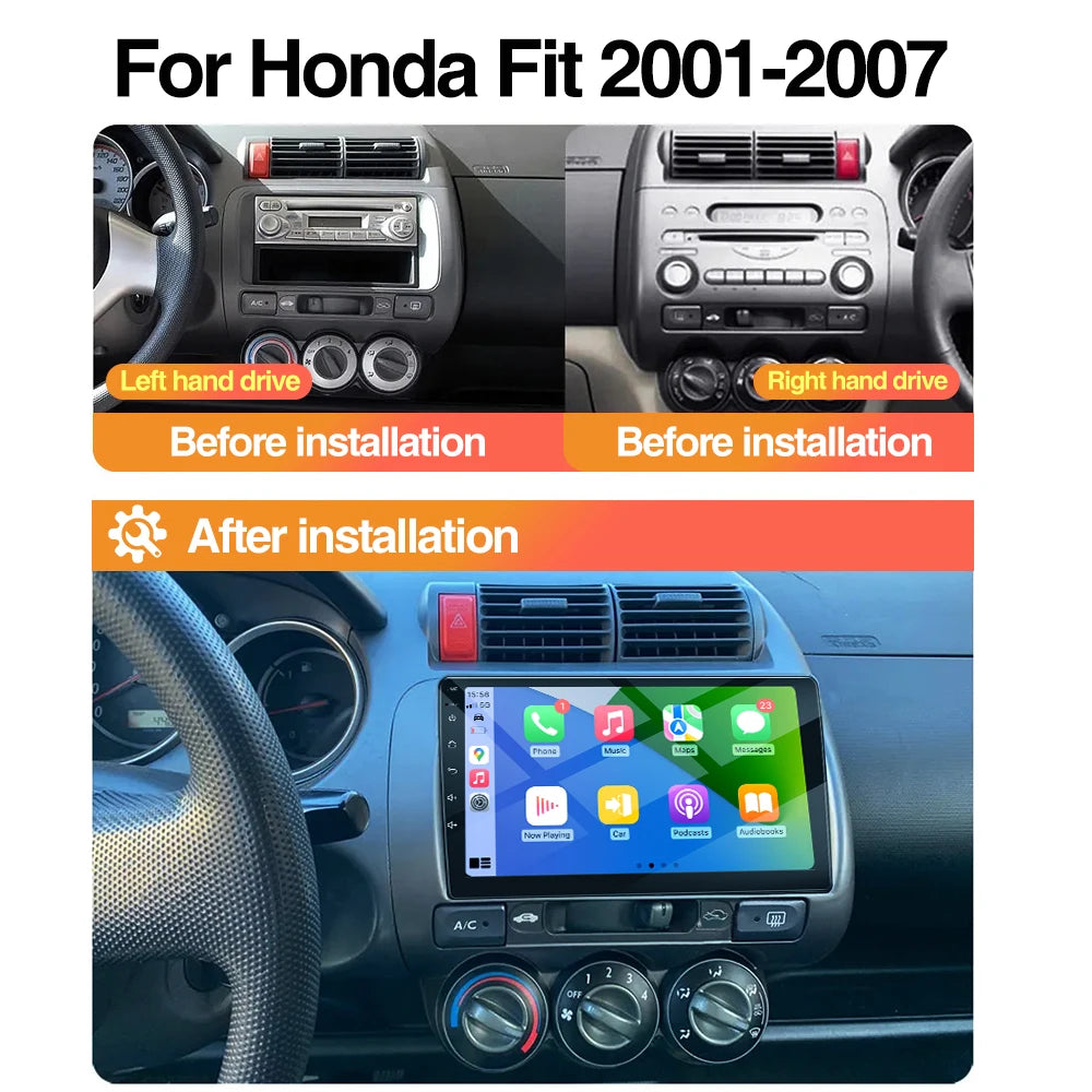 9inch Car Radio For Honda Fit 2001-2007 - Wireless CarPlay