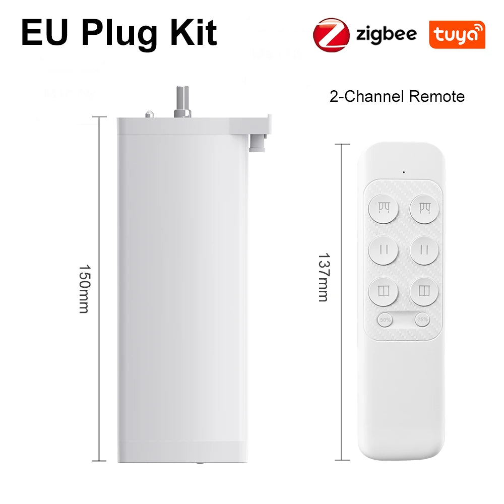 Manhot Tuya Smart Zigbee/WiFi Electric Shutter Curtain Motor with Voice Control EU Plug (Zigbee) / Motor