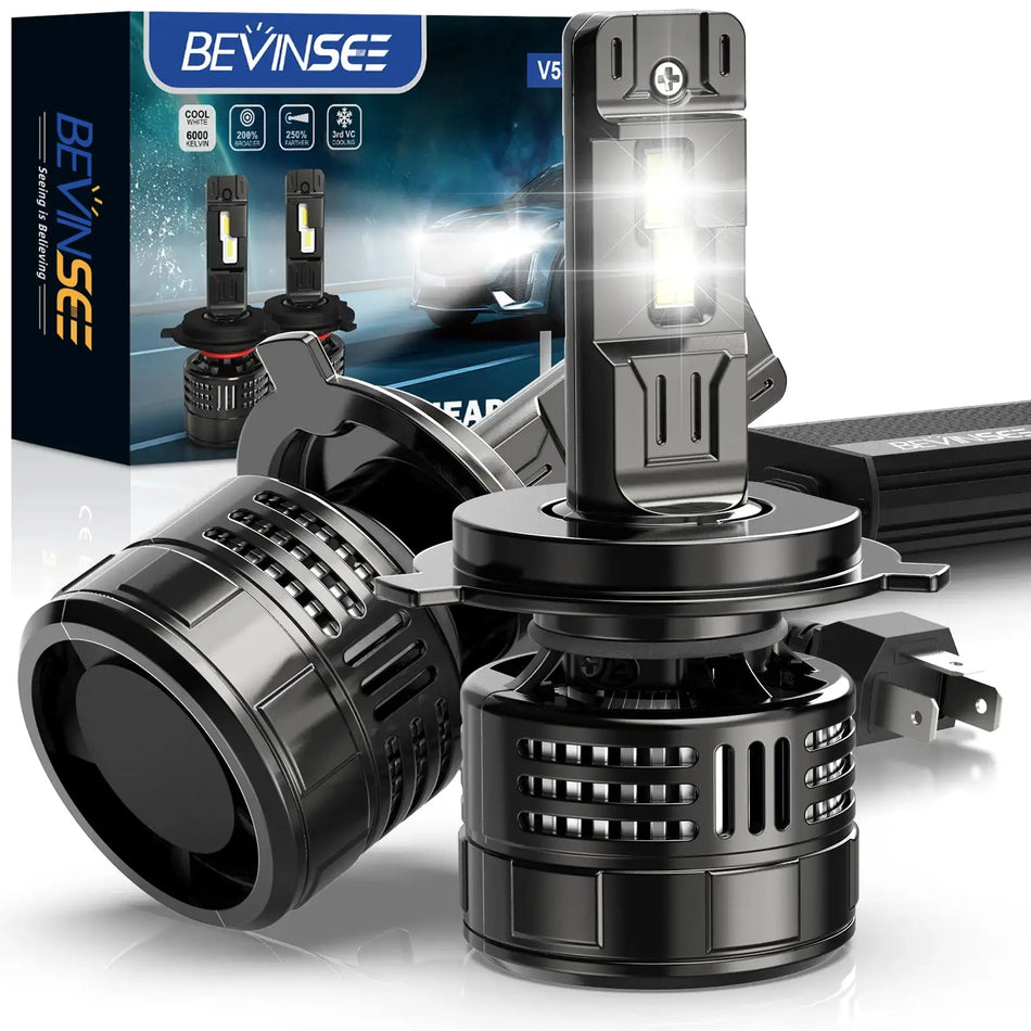 Bevinsee LED Headlight Bulbs H4 HiLo 150W 12V 28000LM 6000K 9005/HB3 / China