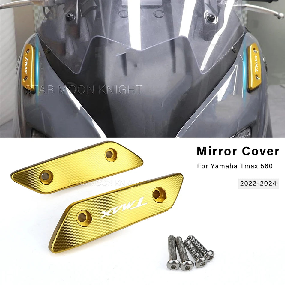 Κάλυμμα Καθρέφτη Yamaha TMAX 560 Αλουμινίου για Tech Max 6061, Αξεσουάρ 2022-2024, Ανθεκτική Εφαρμογή