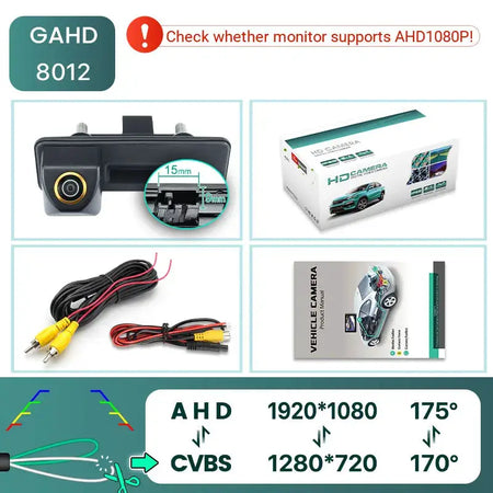 HD 1080P Rear View Camera With Lines For VW Skoda Audi A3 A4 by InterCyprus Trading Ltd