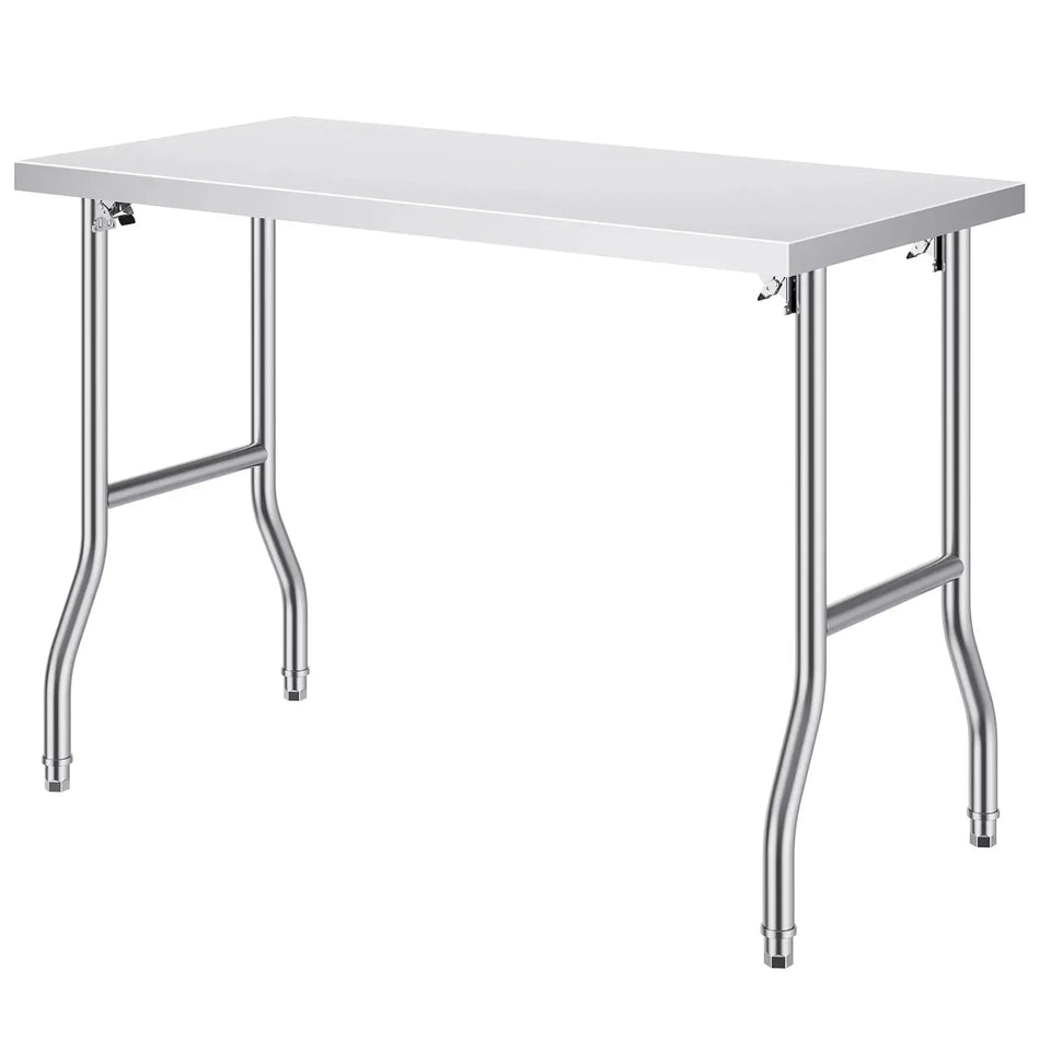 Open Stainless Steel Folding Kitchen Table Shelves